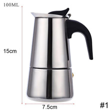 Load image into Gallery viewer, 100/200/300/450 ML Stainless Steel Coffee Pot Mocha Moka Coffee Maker Tea Teapot Cooker Tool Filter Strainer Coffee Maker
