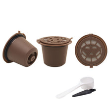 Load image into Gallery viewer, 3pcs/pack Refillable Reusable Coffee Capsule With 1PC Plastic Spoon Filter Pod with Brush 20ML Filters