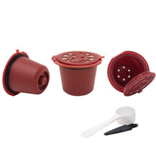 Load image into Gallery viewer, 3pcs/pack Refillable Reusable Coffee Capsule With 1PC Plastic Spoon Filter Pod with Brush 20ML Filters
